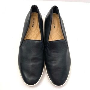 Birdies The Swift Sneakers Shoes Black Leather Womens 8‎ Slip On Rubber Outsole
